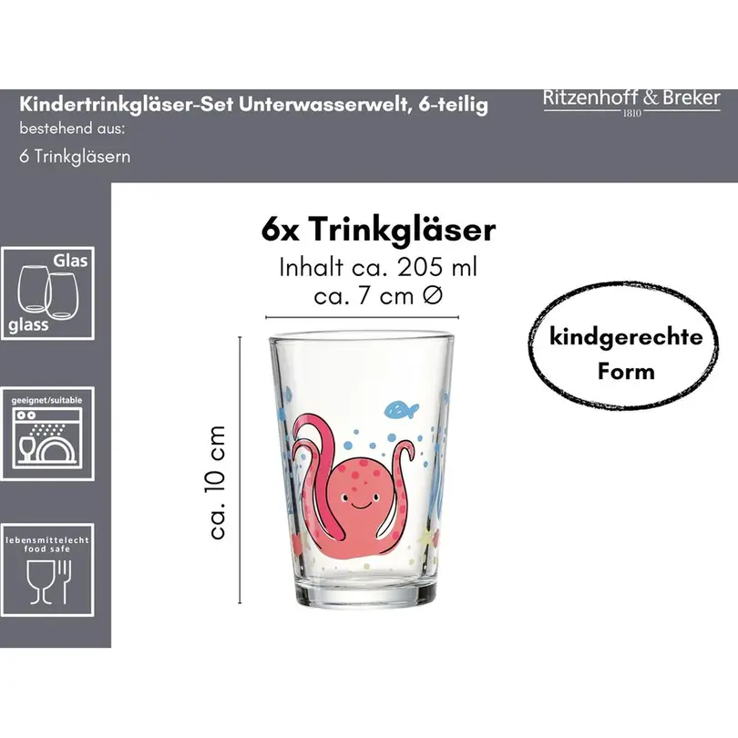 Becher 6er-Set Unterwasserwelt