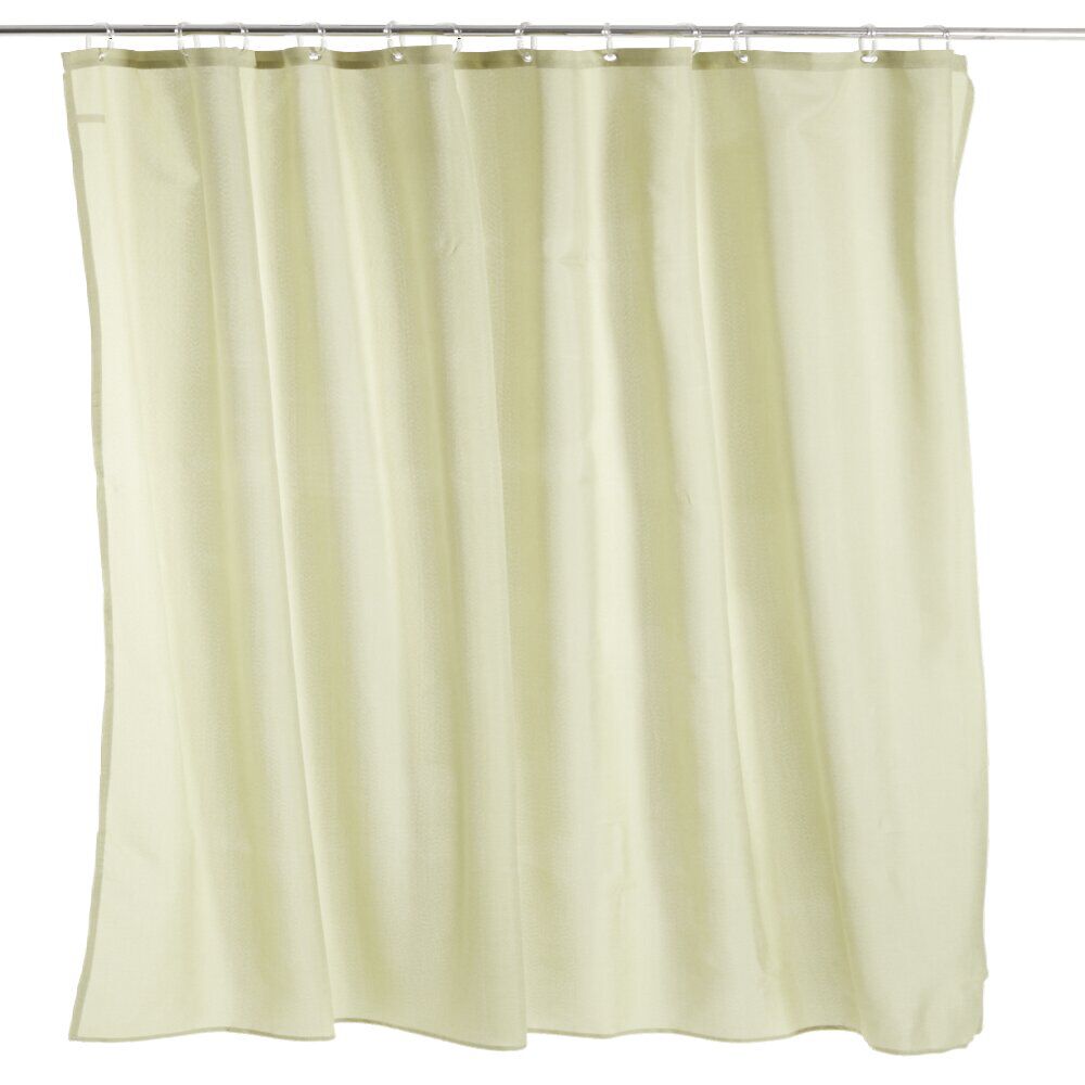 Rideau de douche effet lin 180x200cm polyester vert amande