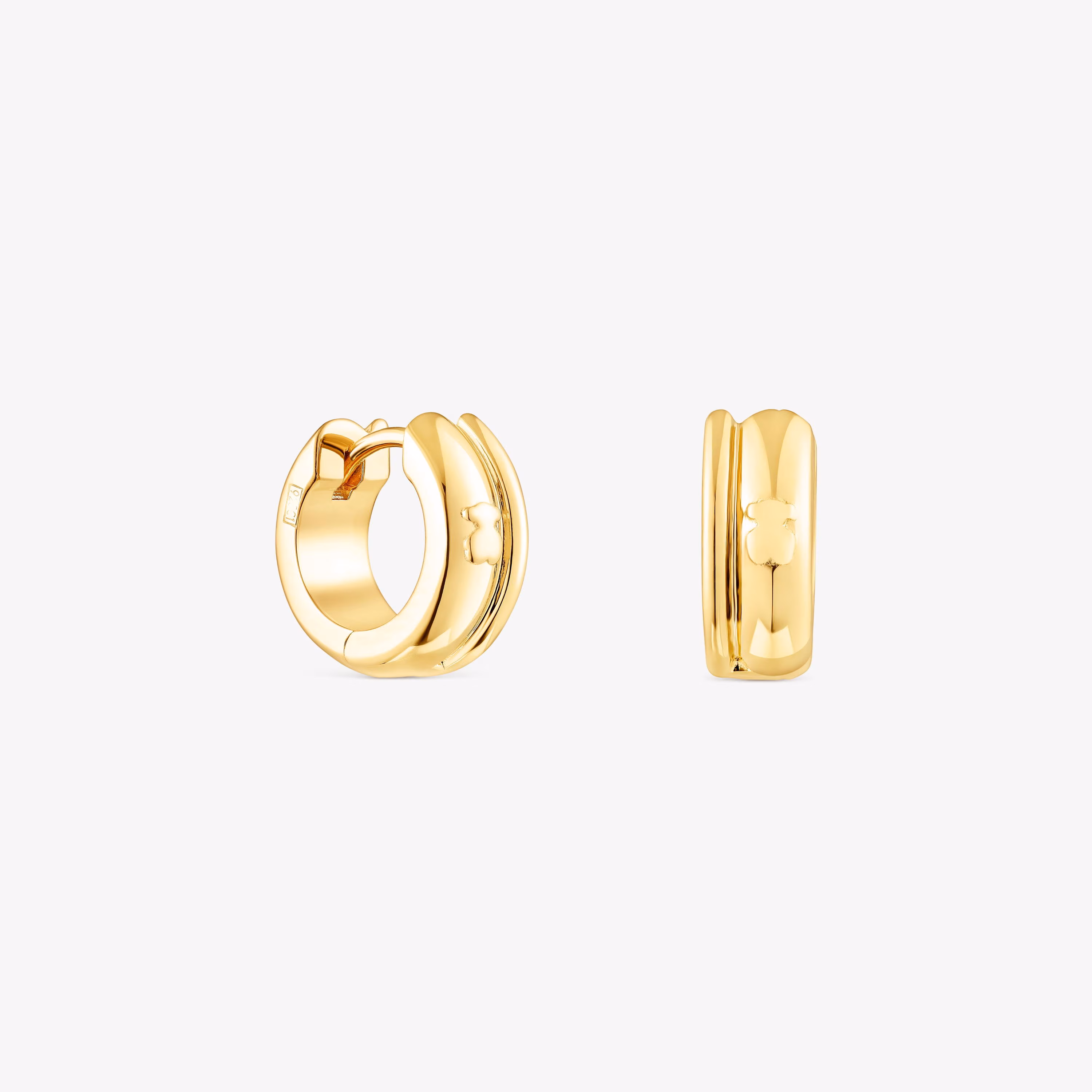 Pendientes doble aro con baño de oro 18 kt sobre plata TOUS Fellow