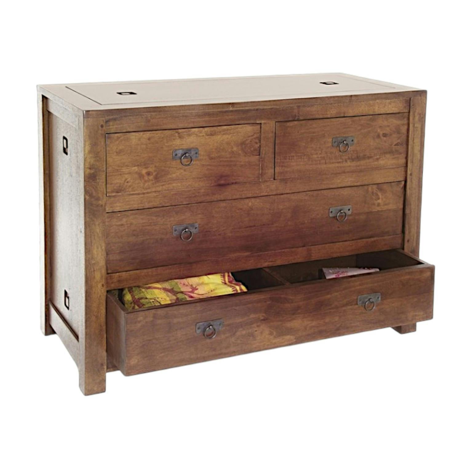 Commode Hévéa 4 tiroirs 110x50x80cm TESSA