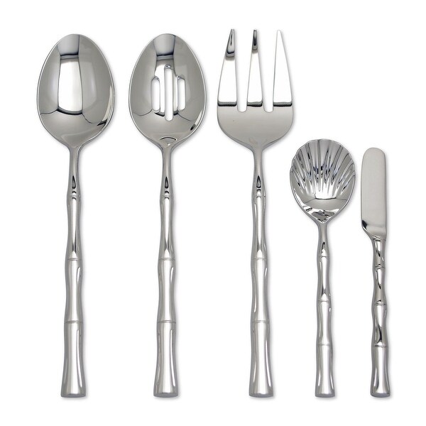 UPware 45-Piece 18/8 Stainless Steel Flatware Set with Bamboo Style Handle, Service for 8