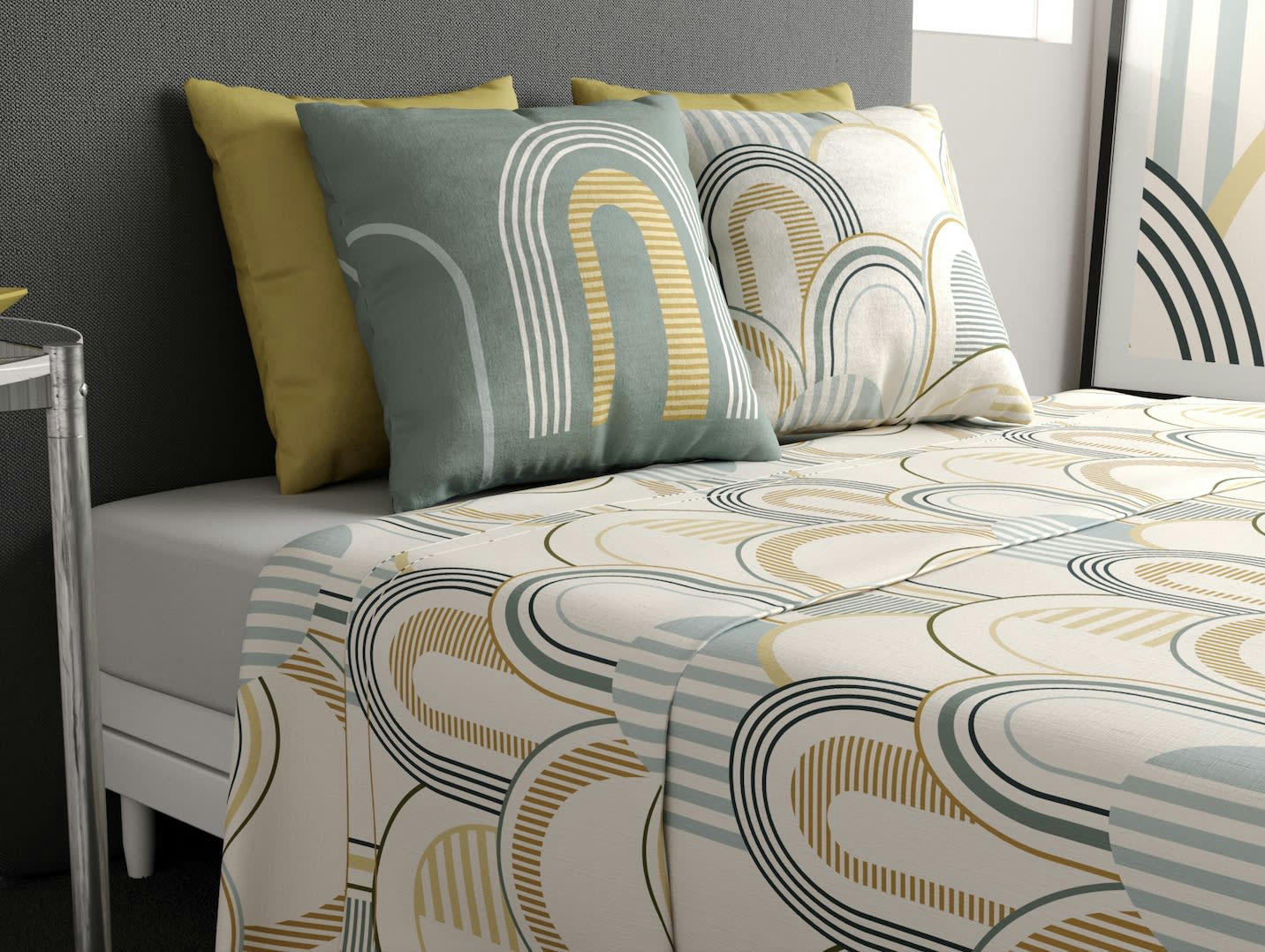 COLIZÉ - Parure de drap coton beige 180x290 cm