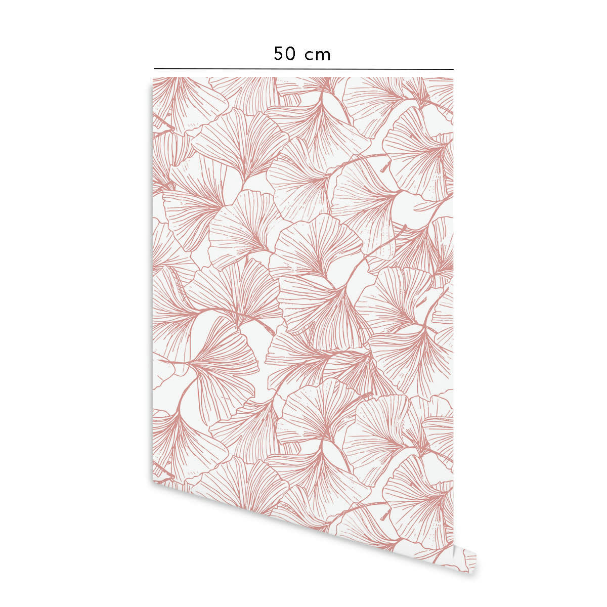 GINGKO - Papier peint vinyle adhésif rose vif 50x300 cm