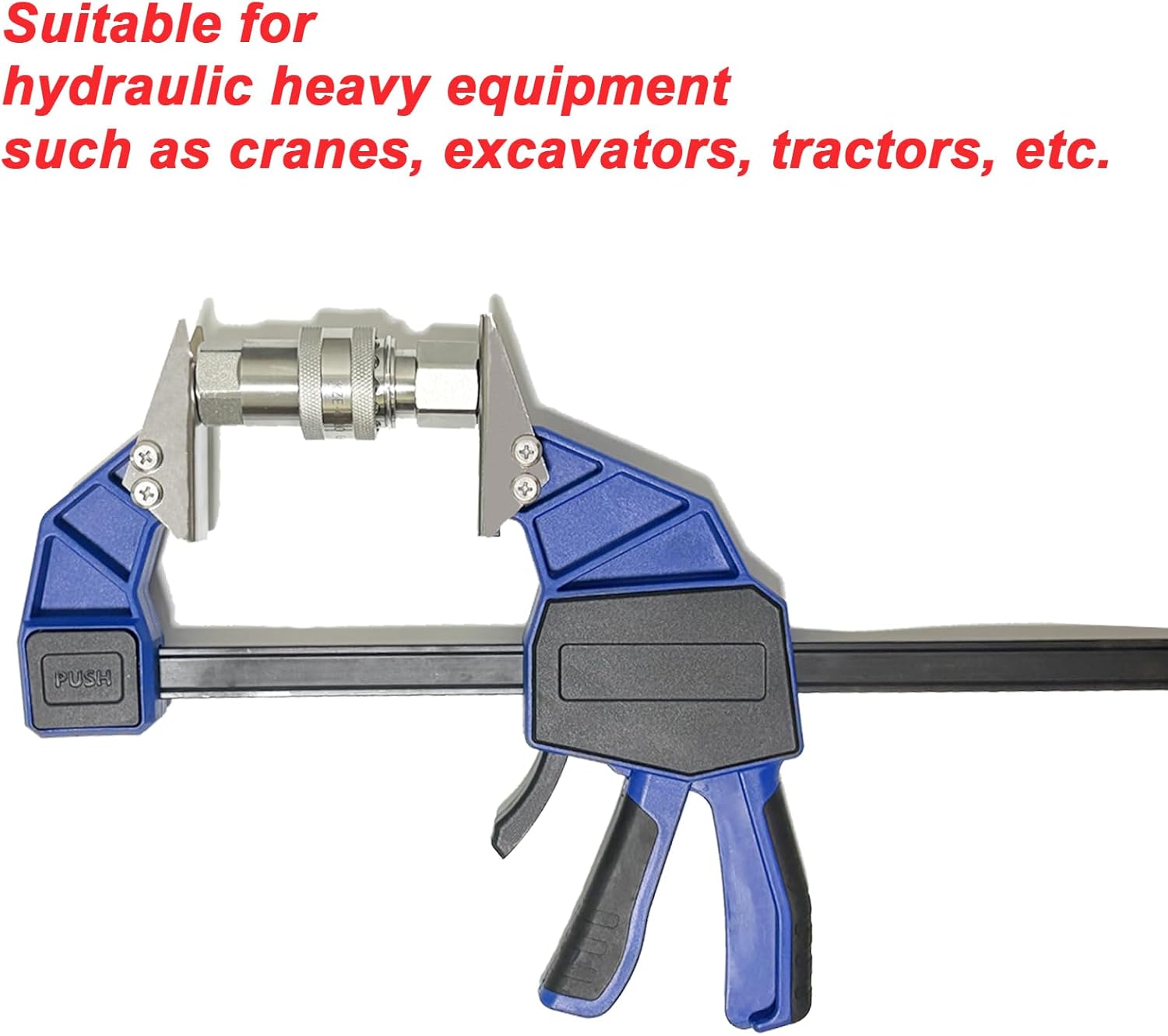 18” Quick Coupler Mate Pipe Clamps Includes 4 Duo-Jaw Sets(2 * 1/2 + 3/4 and 2 * 7/8 + 3/8 Jaw) for Hydraulic Pipe Clamps Quick Coupler Tool Suitable Excavators, Tractors etc.