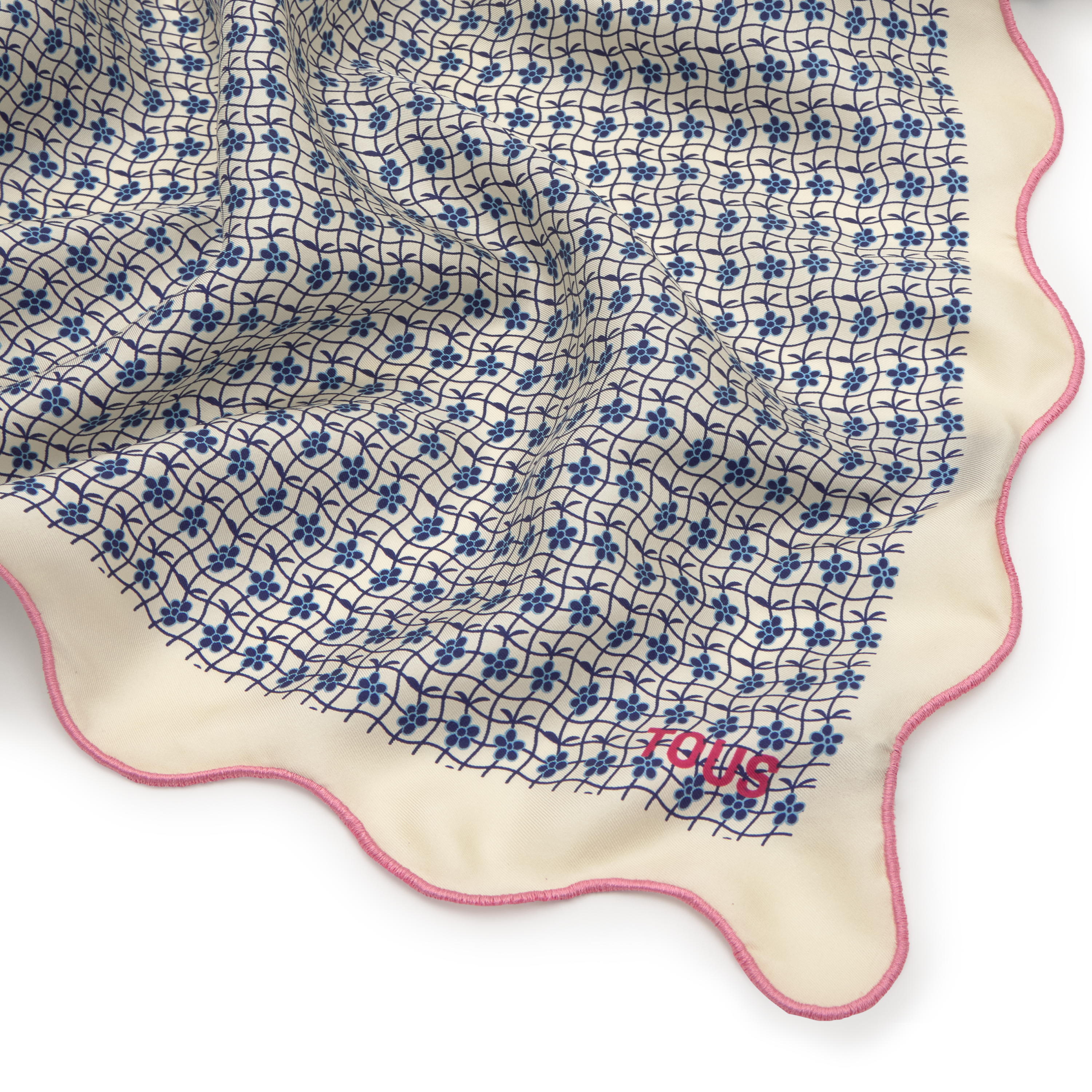 Pañuelo cuadrado beige Mini Daisy