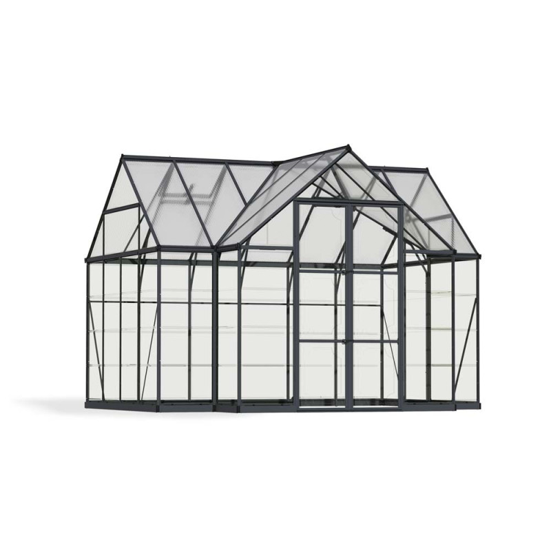 Orangerie en polycarbonate Victory gris foncé 10,8 m² CANOPIA