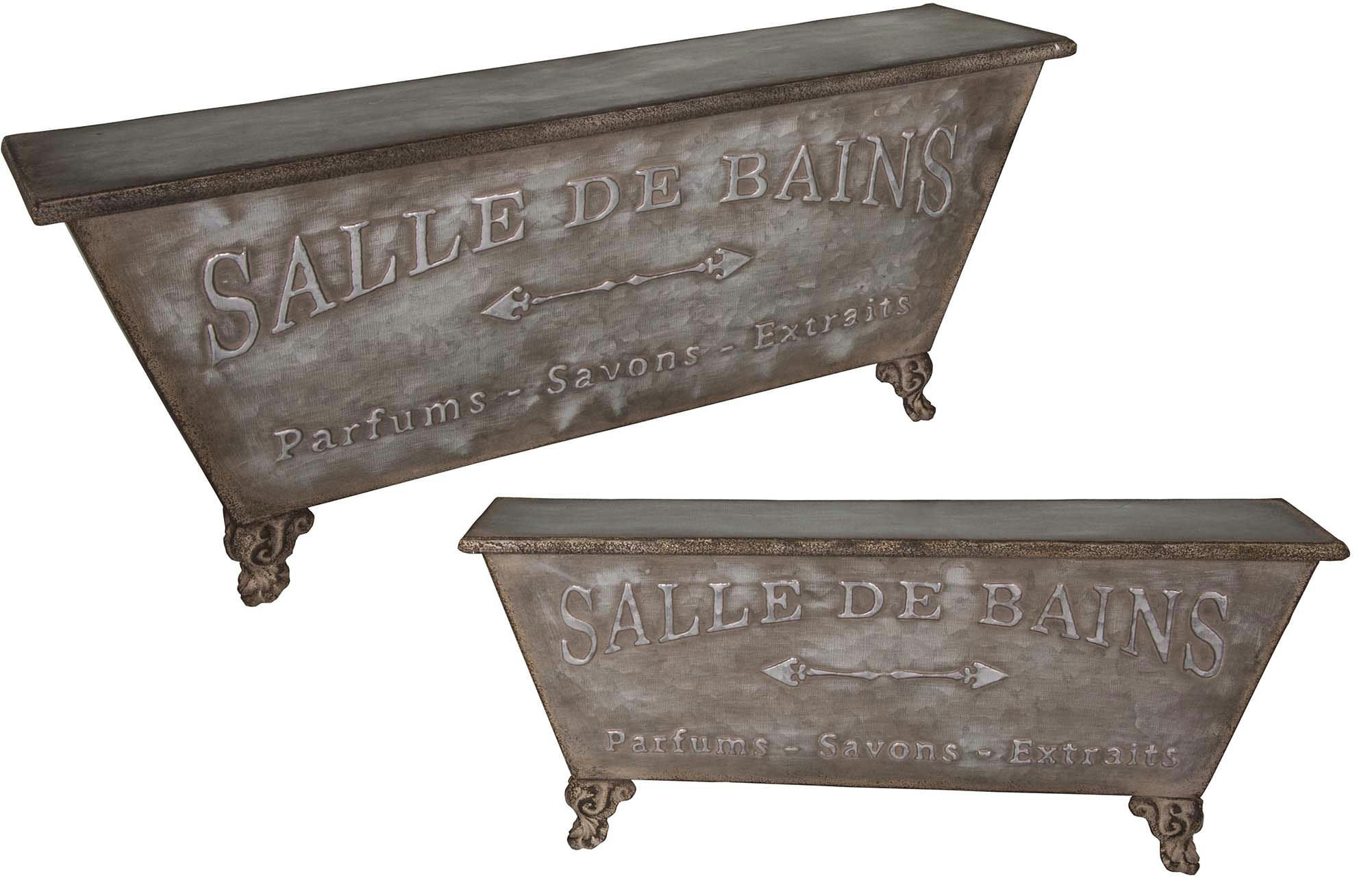 - Etagères en zinc salle de bains (lot de 2)