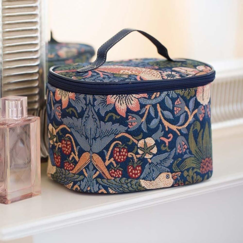 Signare Strawberry Thief Blue Tapestry Toiletry Bag