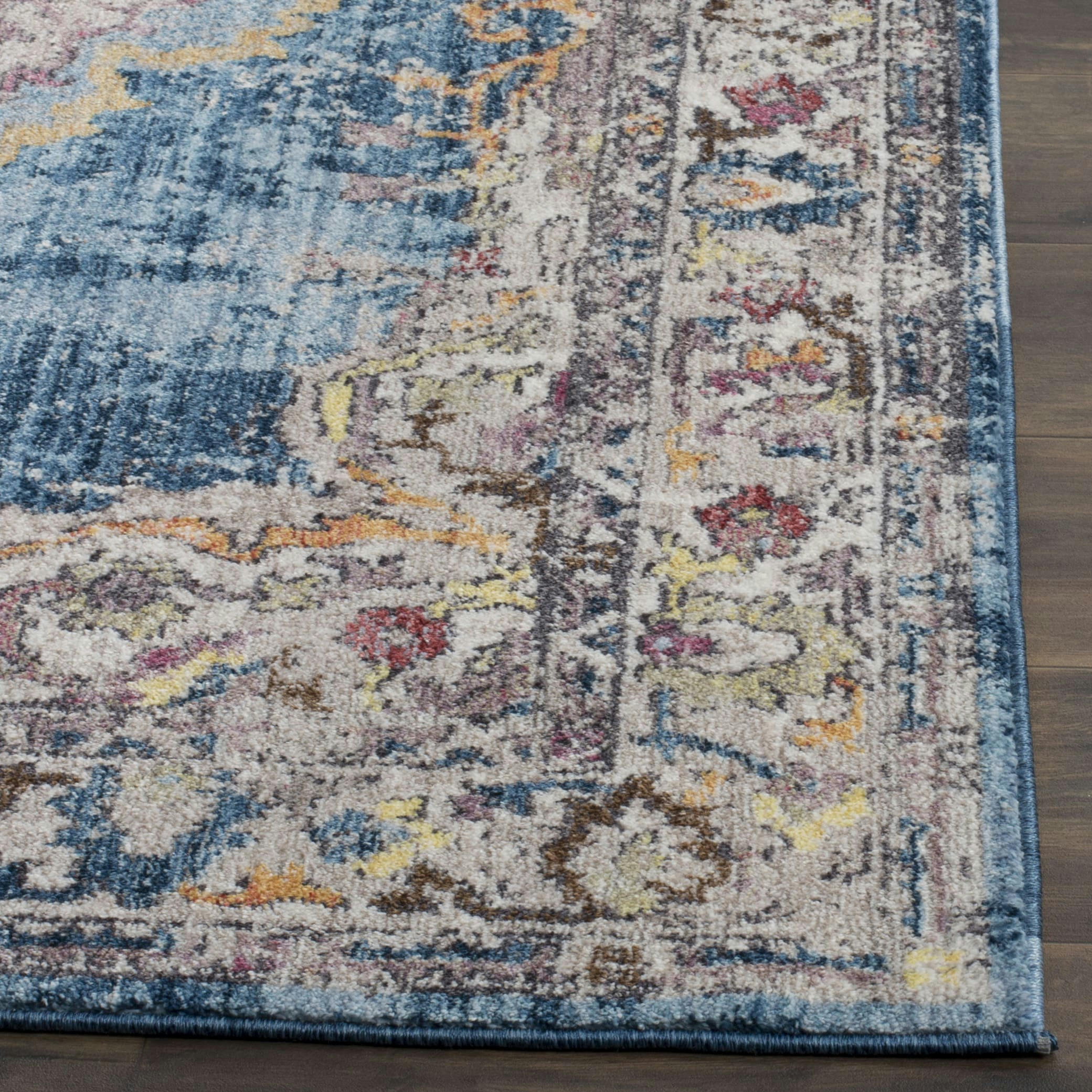 BRISTOL - Tapis de salon interieur en bleu & gris clair, 69 x 244 cm
