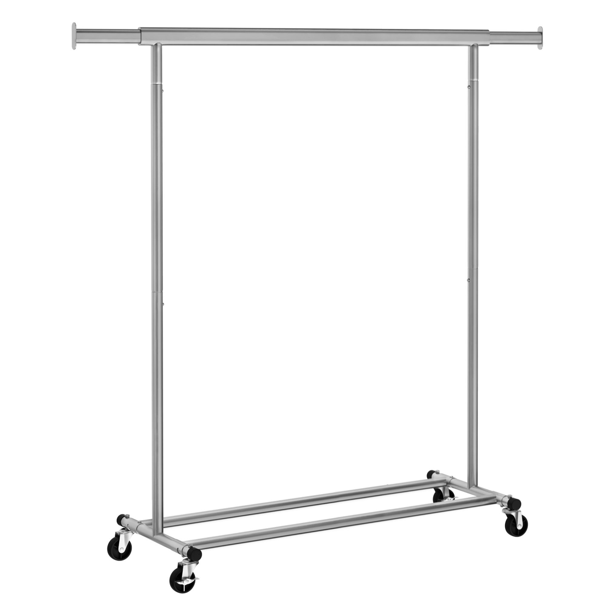 Mobilny srebrny wieszak na ubrania stalowy 161,5x132x45,4 cm