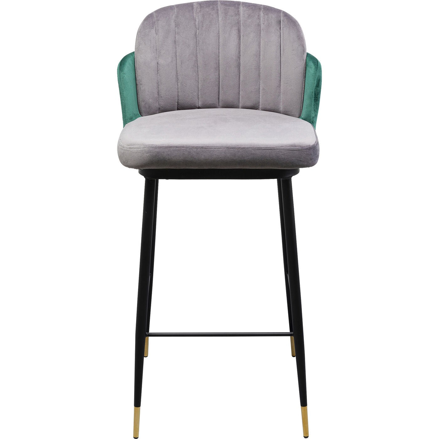 Kare Design Barkruk Hojas - fluweel - grijs en groen
