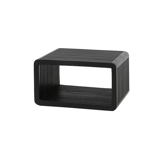Giga Meubel Nachtkastje Rib - Zwart Hout - 45x30x22cm