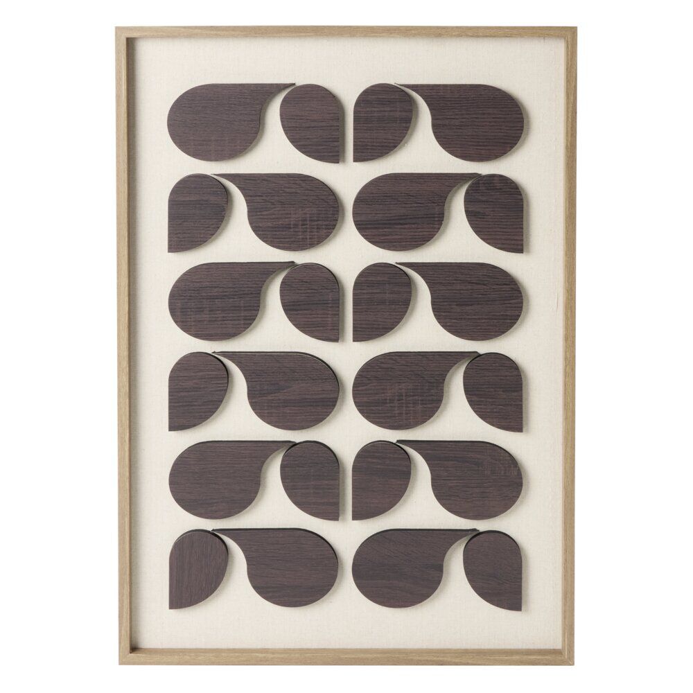 Tableau en bois motif contemporain 3D noir 50x70cm