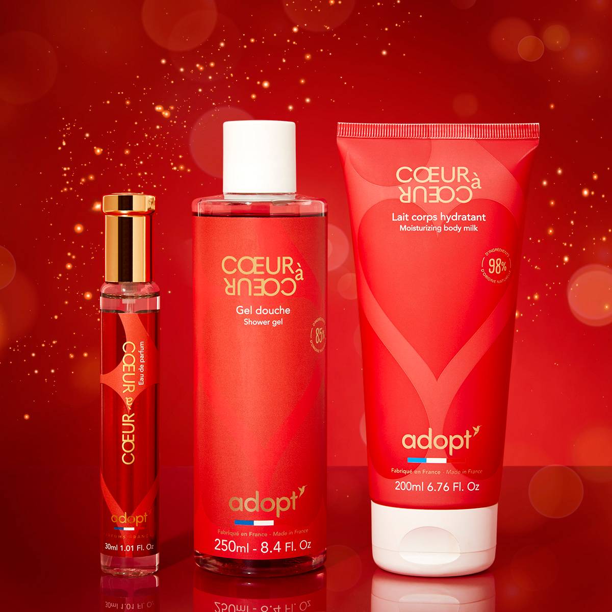 Coeur à coeurCoffret eau de parfum 30 ml   gel douche 250 ml   lait corps 200 ml