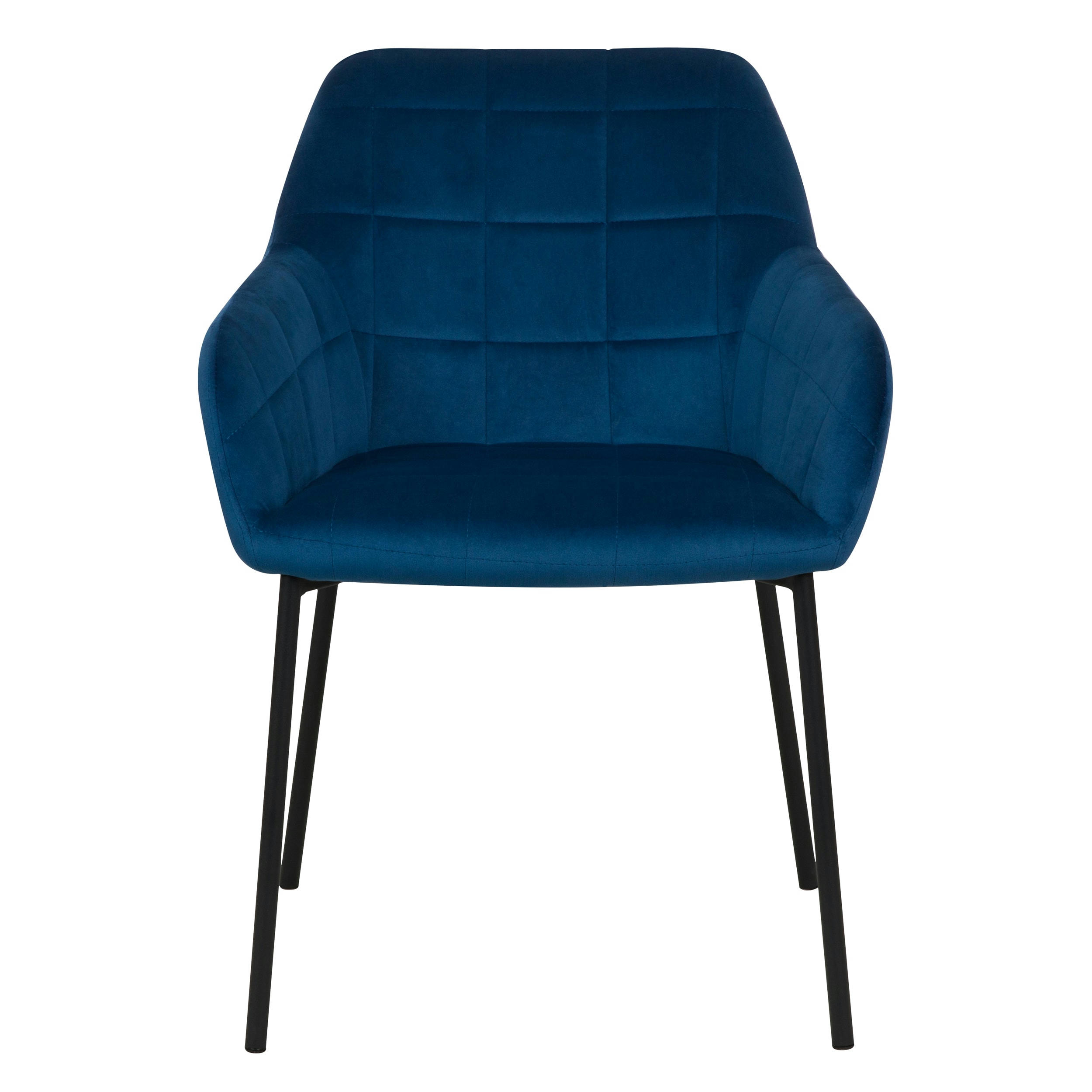 ROMY - Chaise en velours bleu foncé (lot de 2)