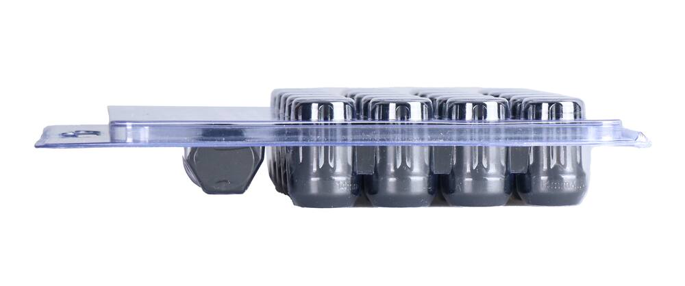 White Knight 14mmx1.5 Short Duplex Black Spline Lug Nut