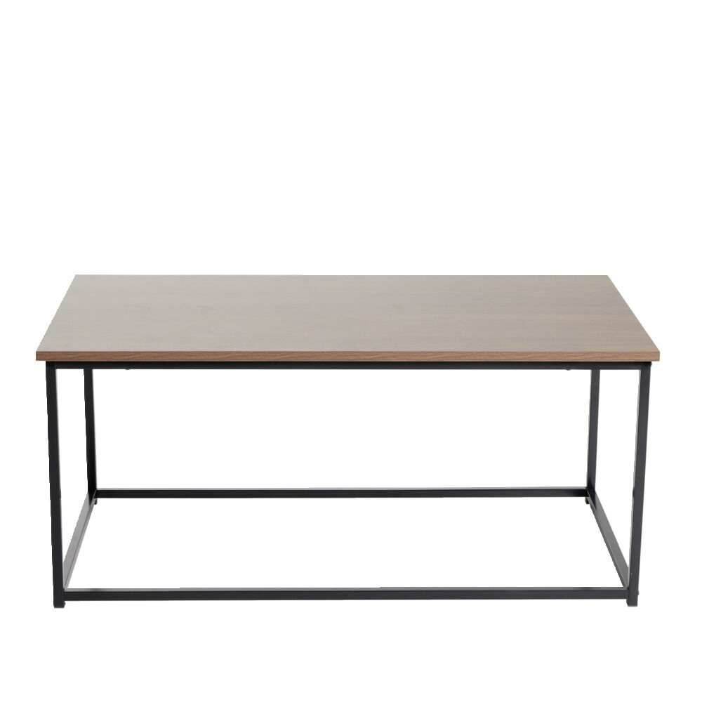 Table basse en bois et métal noir 90x48xH40cm