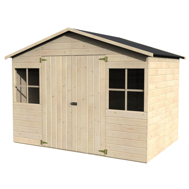 Abri de jardin en bois Lodum 12 mm 2,89 x 2,02 m DÉCOR ET JARDIN