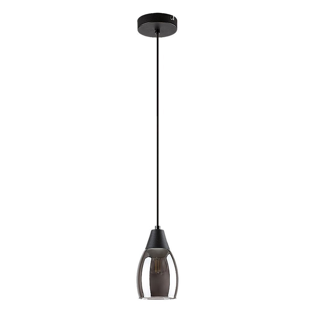 Lampa wisząca czarna-szkło dymne Ilmari 1xE27x15W wym: 120x10x10 cm Rabalux