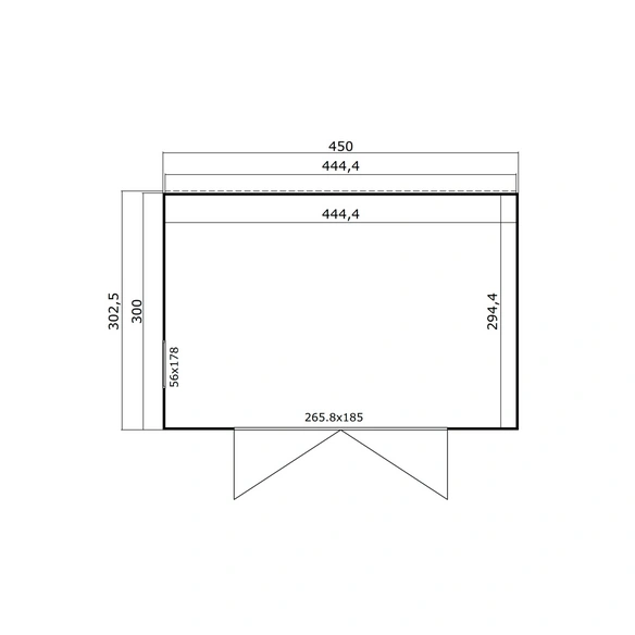 Gartenhaus »Palermo«, Holz, BxHxT: 450 x 223,3 x 302 cm (Außenmaße inkl. Dachüberstand)