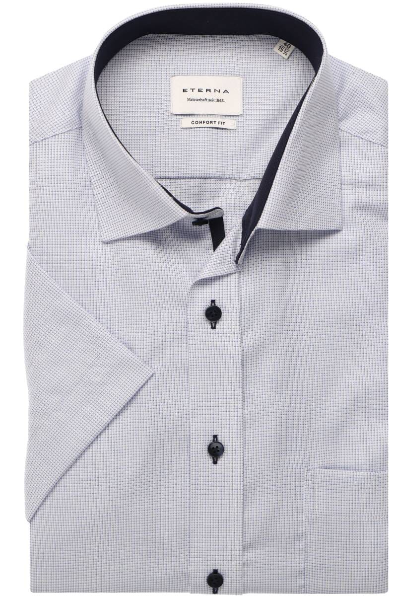 ETERNA Comfort Fit Hemd hellblau, Strukturiert