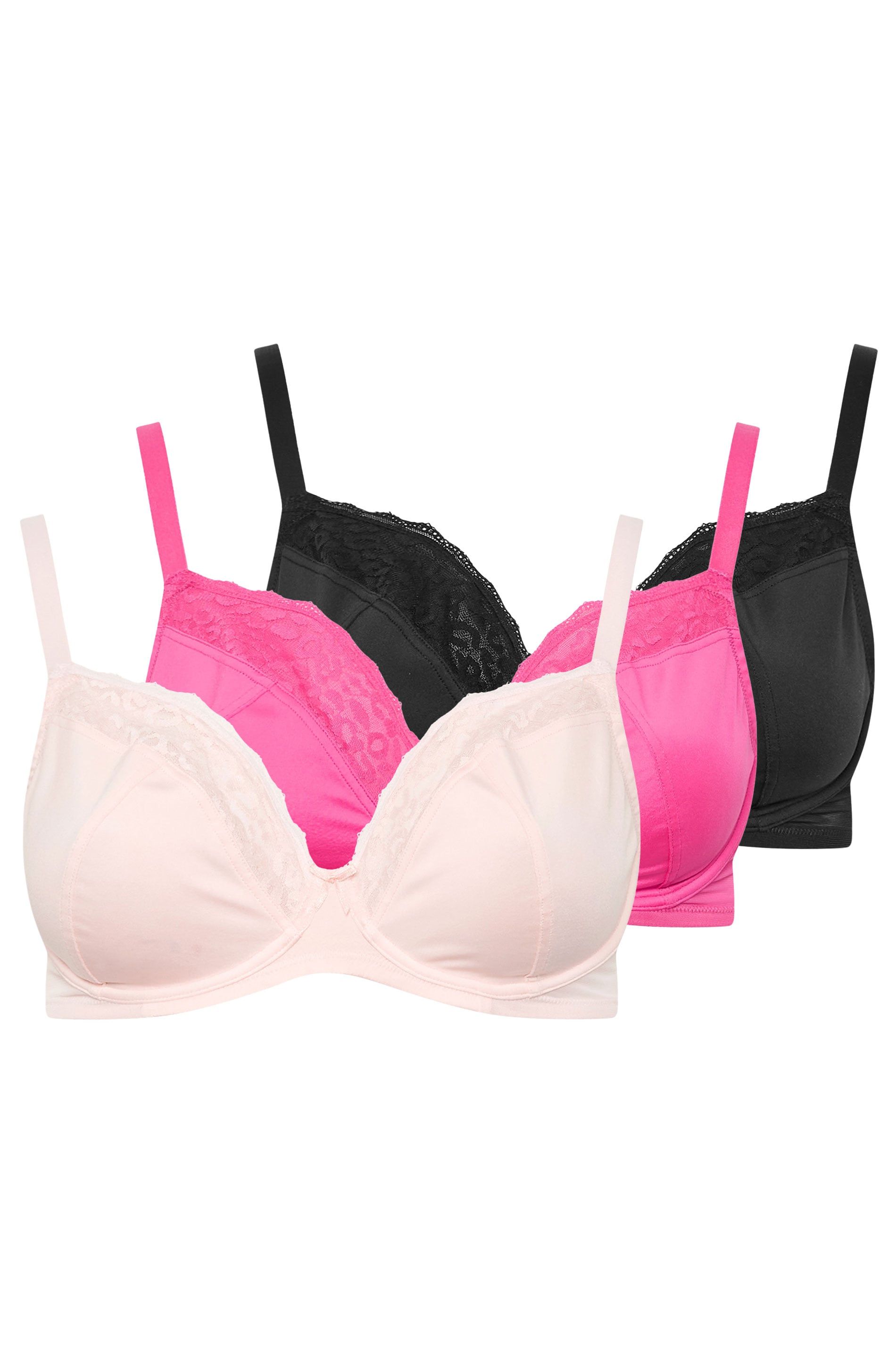 Yours 3 Pack Animal Mesh Underwired Bras