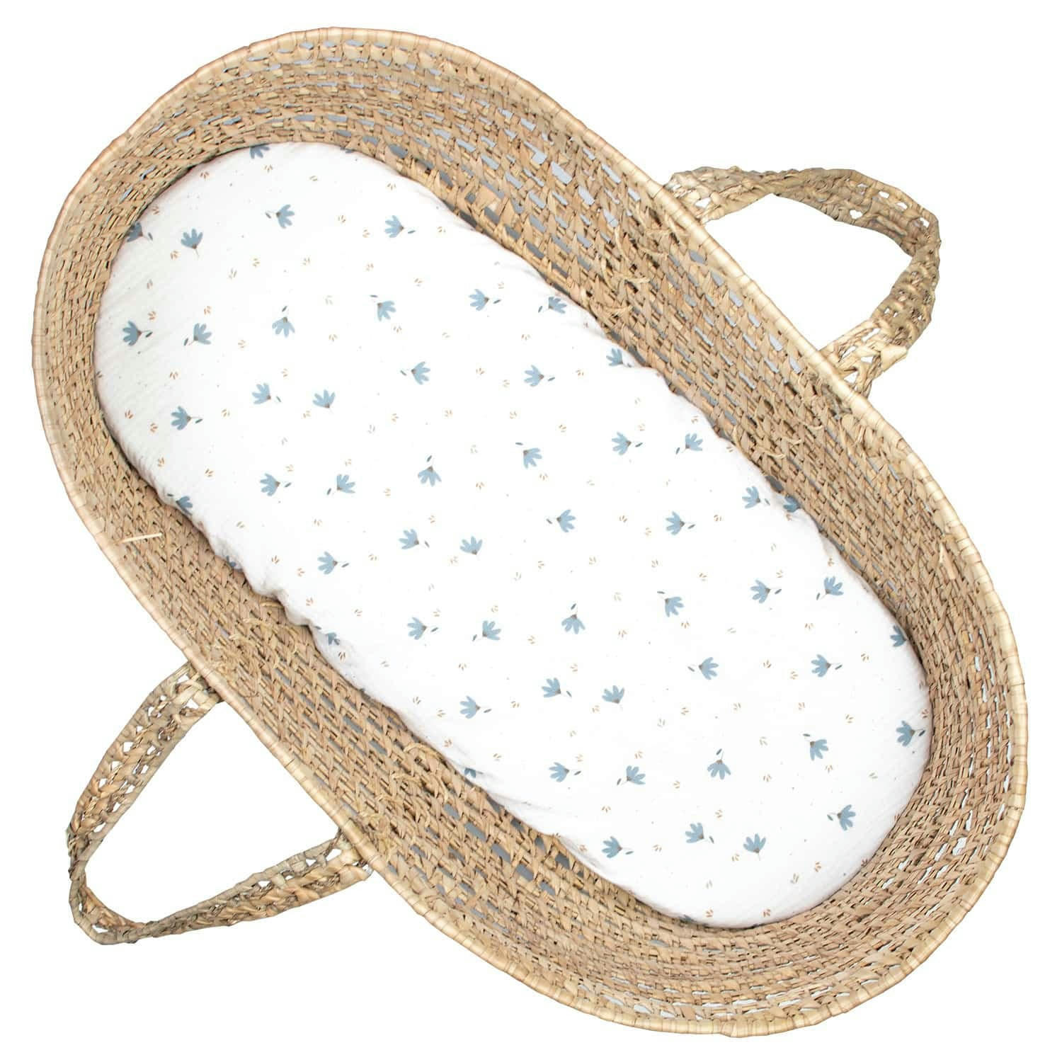 BLEUET - Drap housse couffin ovale  72 x 32cm