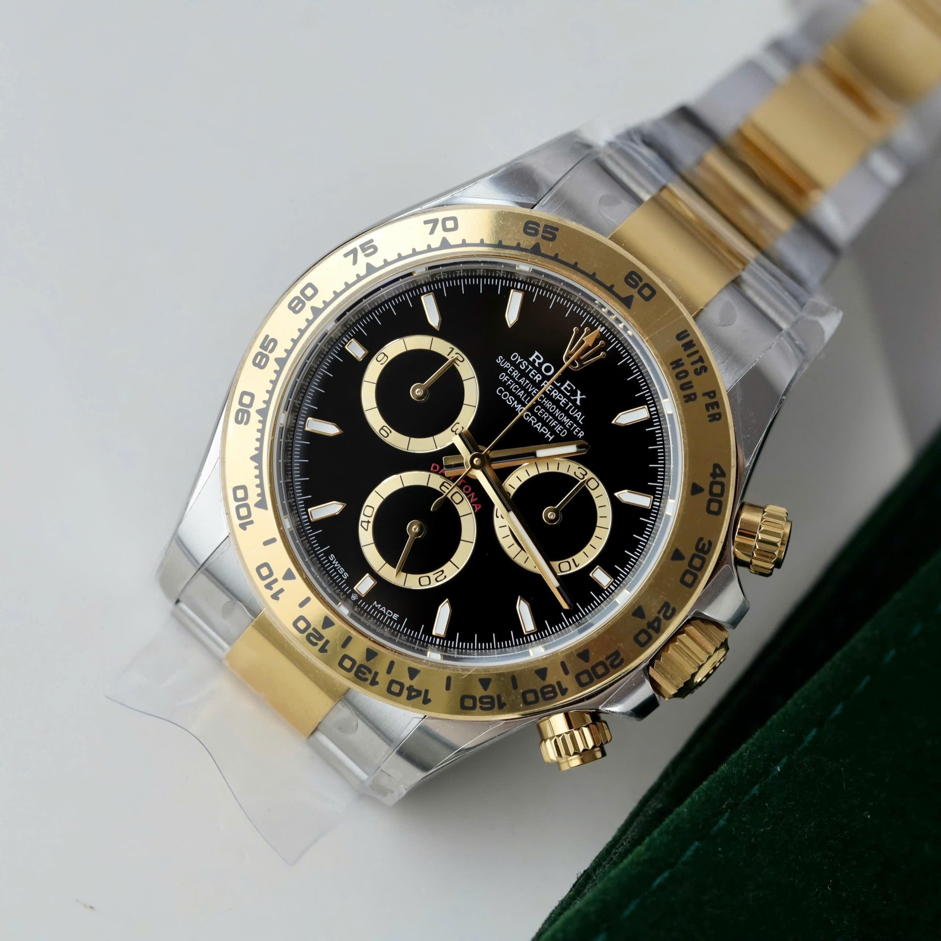 Rolex Daytona 126503 SS/YG Plated Black Dial 40mm Oyster Super Clone