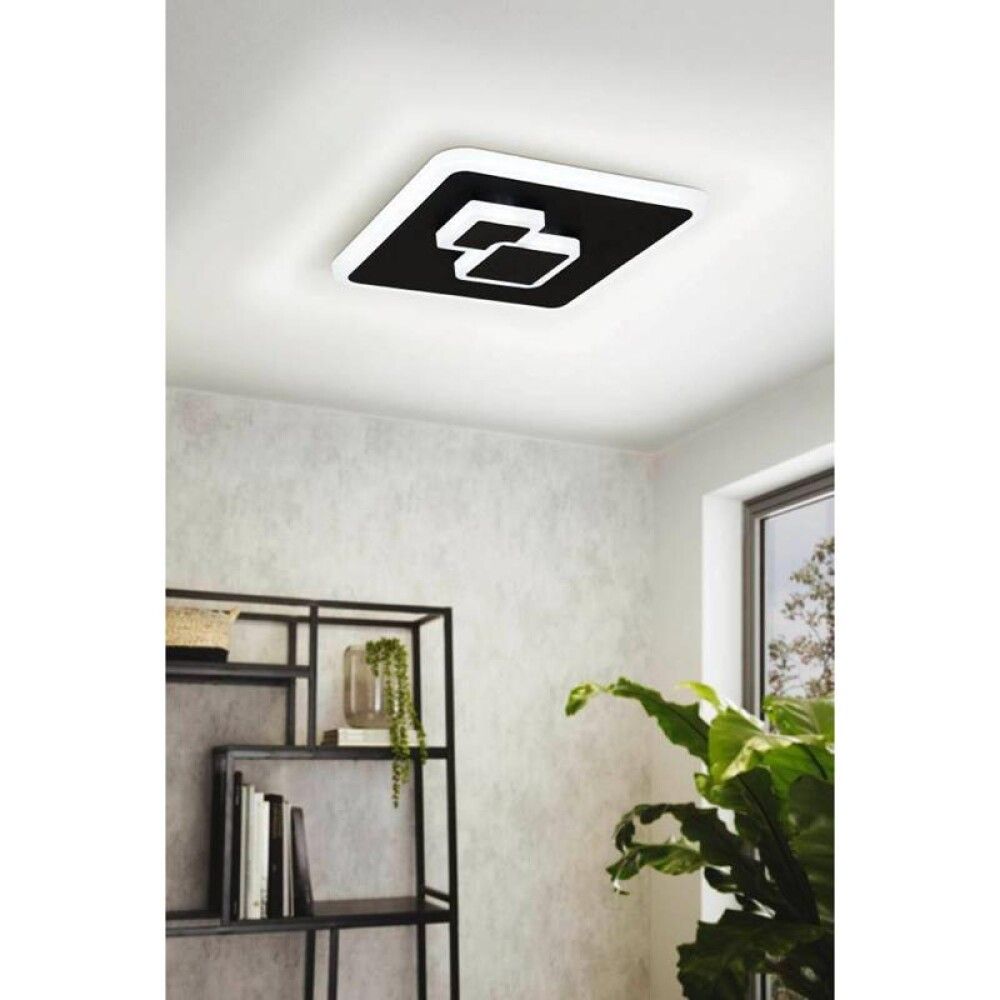 TAKLAMPE EGLO LED CADEGAL SVART/HVIT 20X20 CM