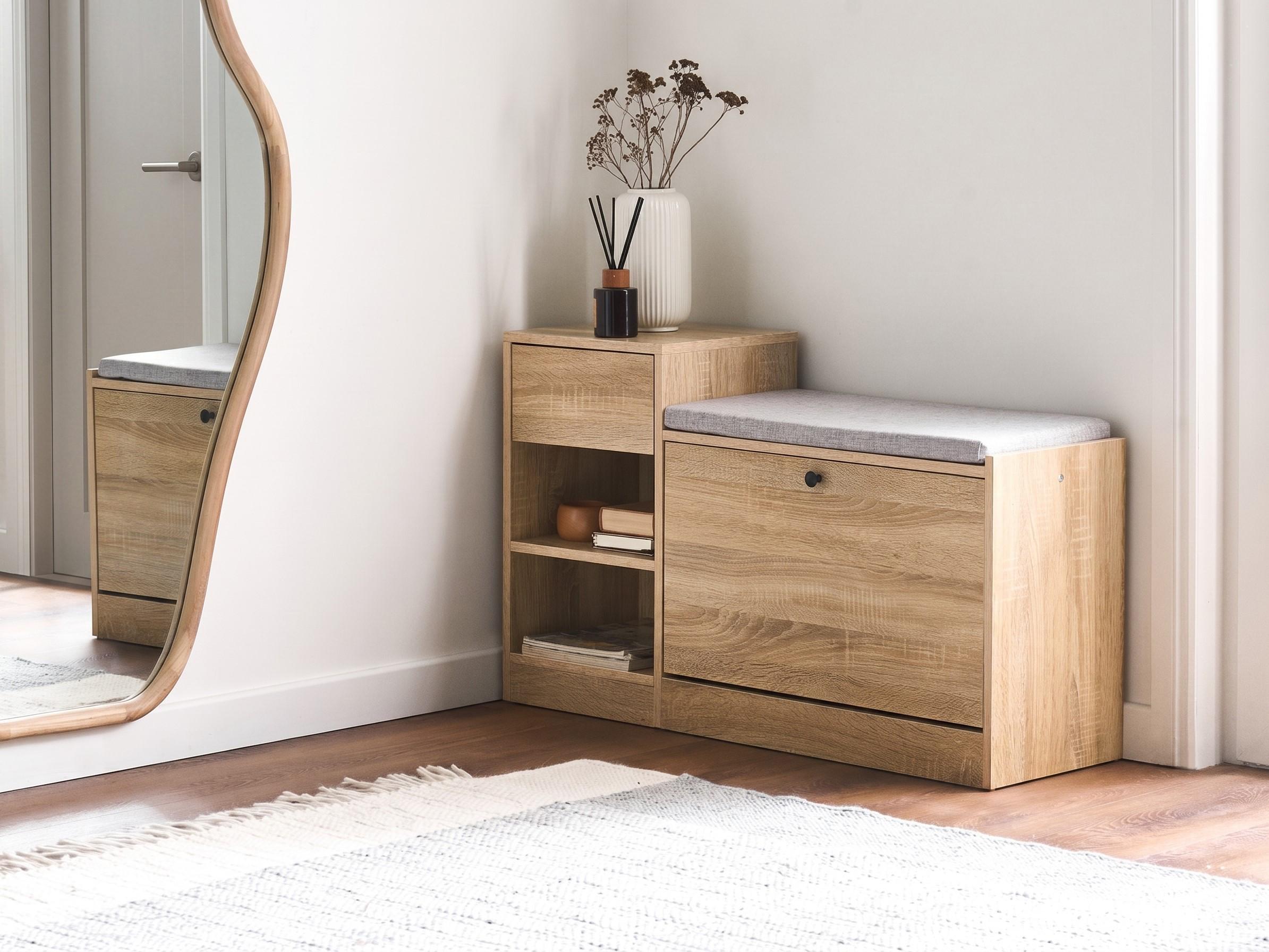 Shoe Storage Cabinet REGINA Light Brown