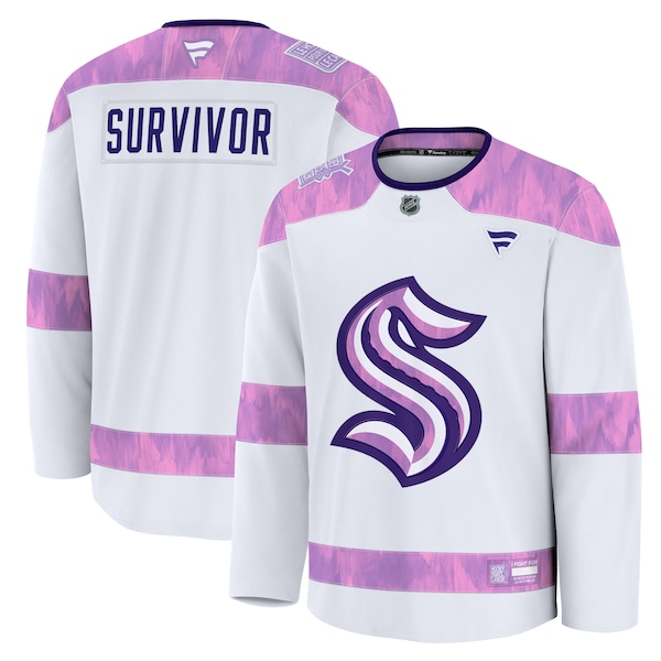 Seattle Kraken  Hockey Fights Cancer Practice Jersey - White