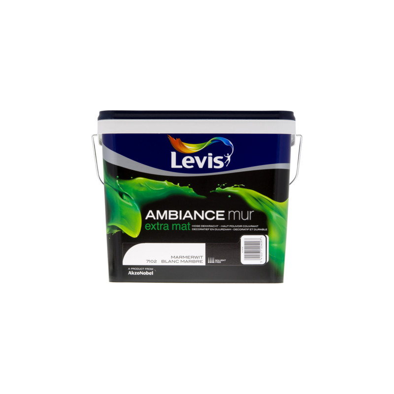 Peinture mur Ambiance Blanc marbre extra mat 5 L LEVIS