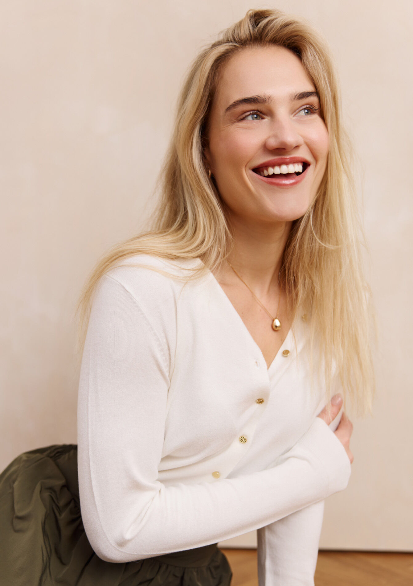 Vest met knopen en ronde hals