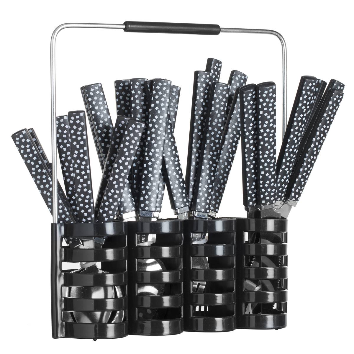 24-piece cutlery set "Geo" Black & White
