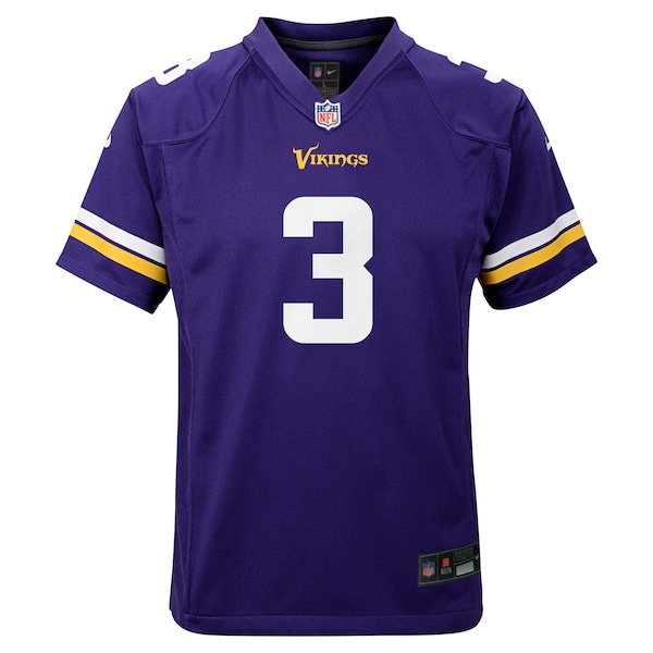 Jordan Addison Minnesota Vikings Nike Youth Team Player Game Jersey - Purple