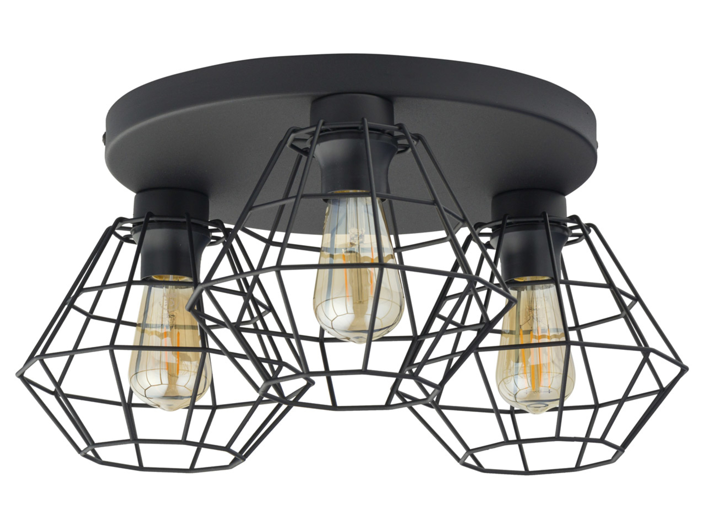 Lampa sufitowa Diamond New 3-punktowa metalowa czarna