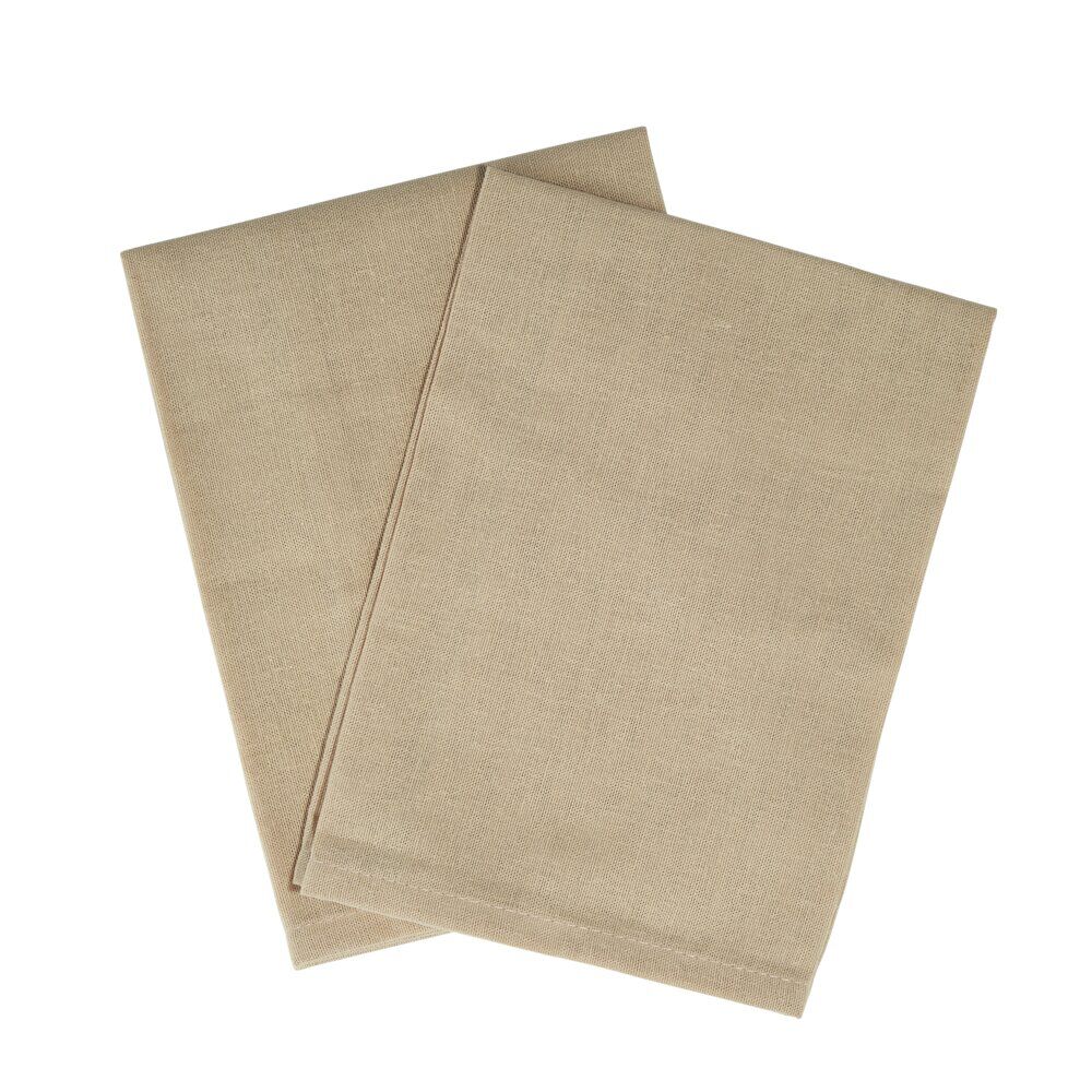 Serviette de table carrée coton beige taupe 44x44cm x2