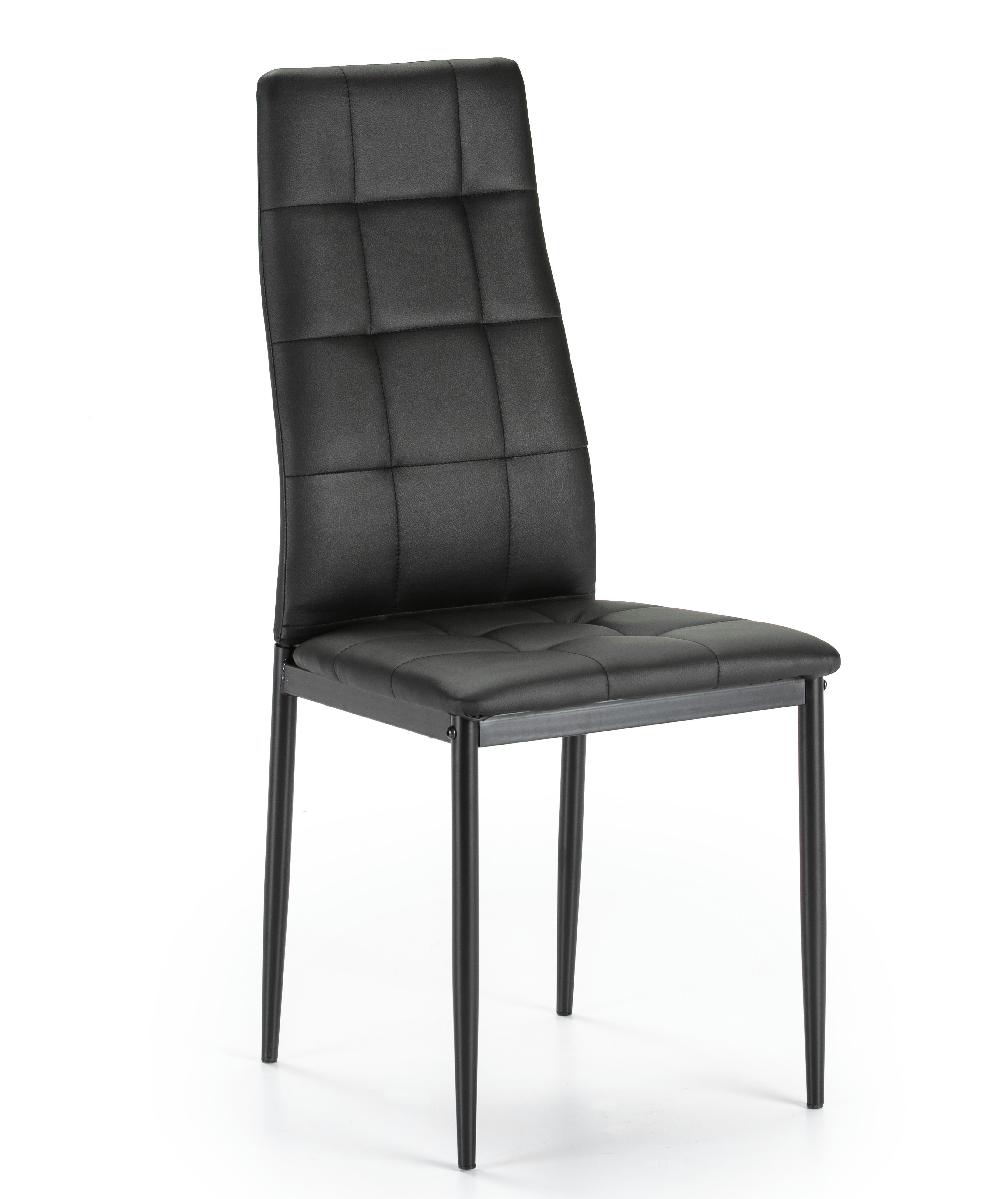 CHELSEA - Set de 4 chaises salon tapissées noir, 42 cm x 51 cm x 97 cm