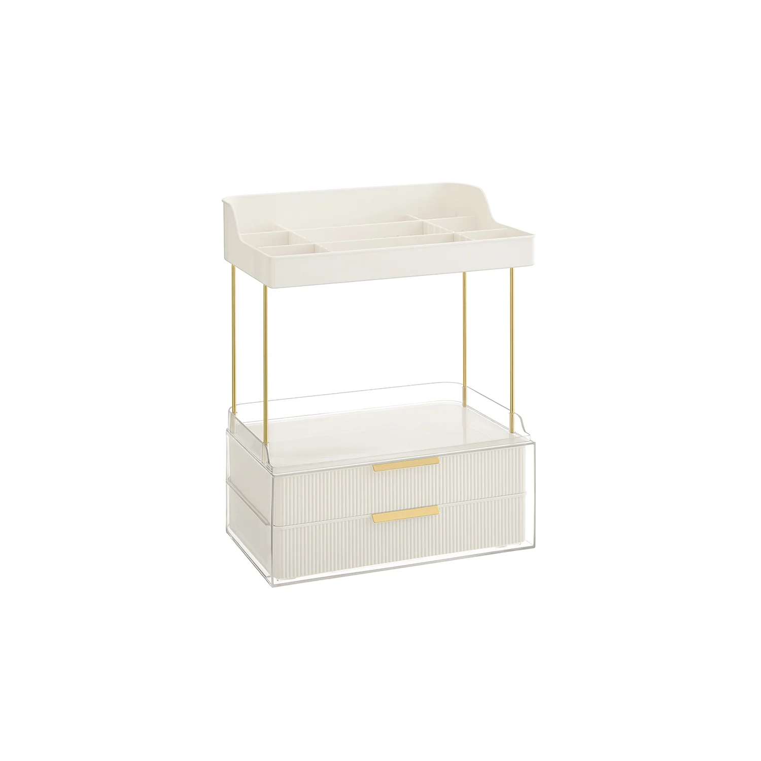 Organisateur de maquillage à 4 niveaux 20 x 32 x 391 cm blanc nuage