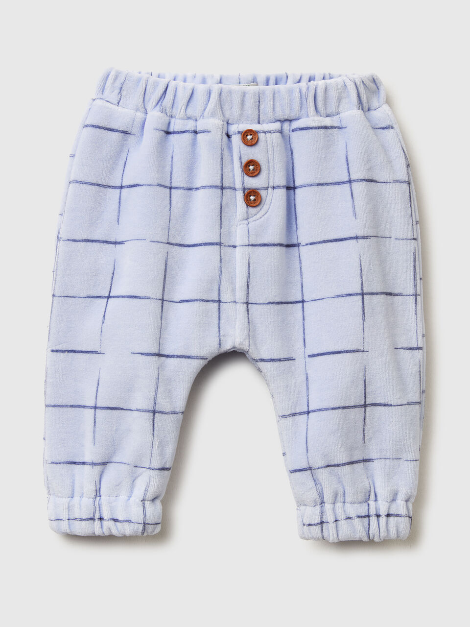 Check chenille trousers