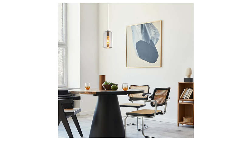 Lampa wisząca Olly metalowo-szklanaczarna