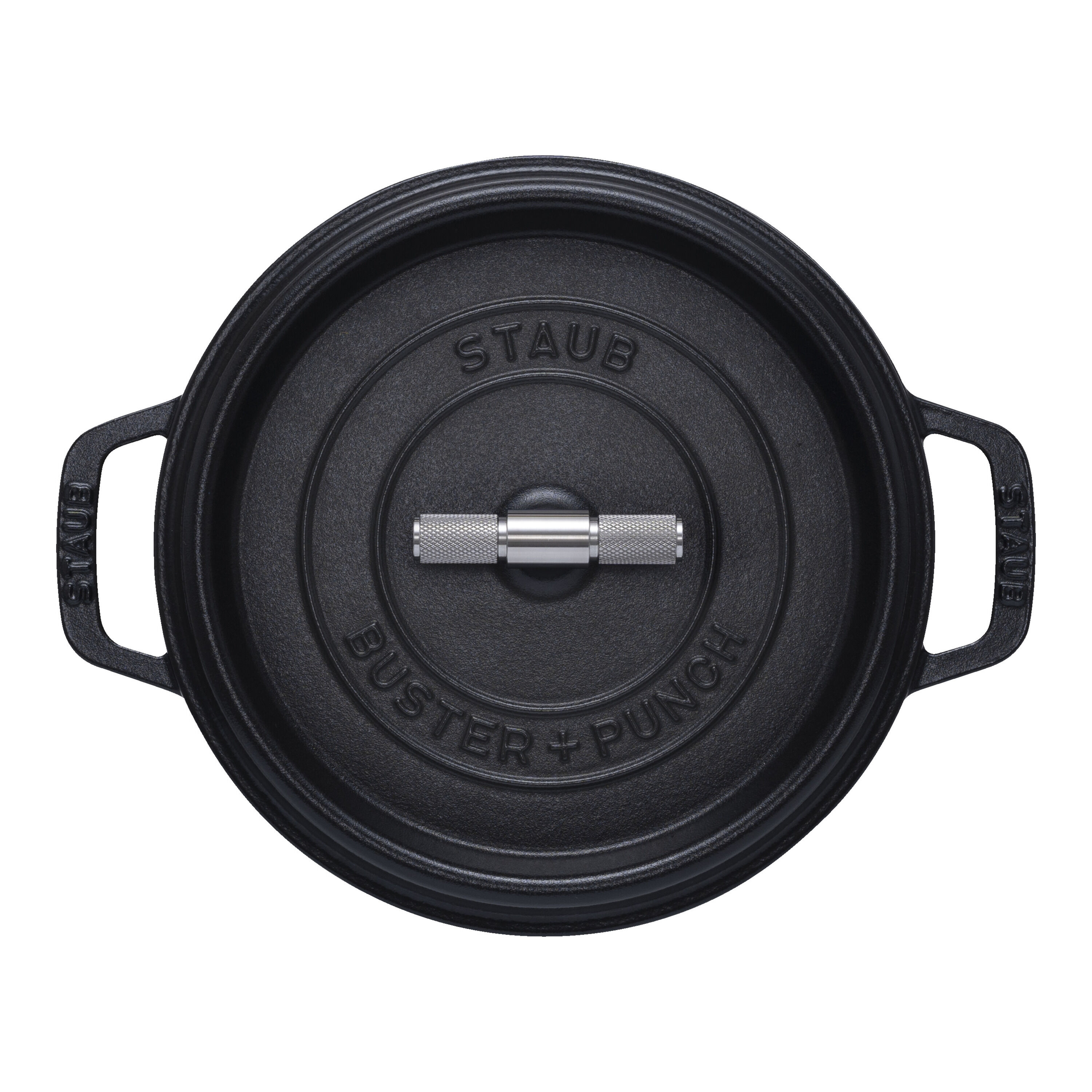 24 cm round Cast iron Cocotte Buster Punch black