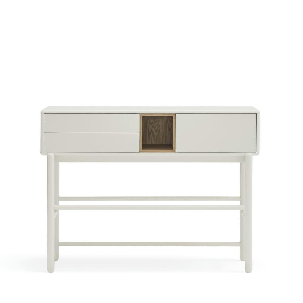 CORVO - Console 1 porte 2 tiroirs en bois L180cm blanc