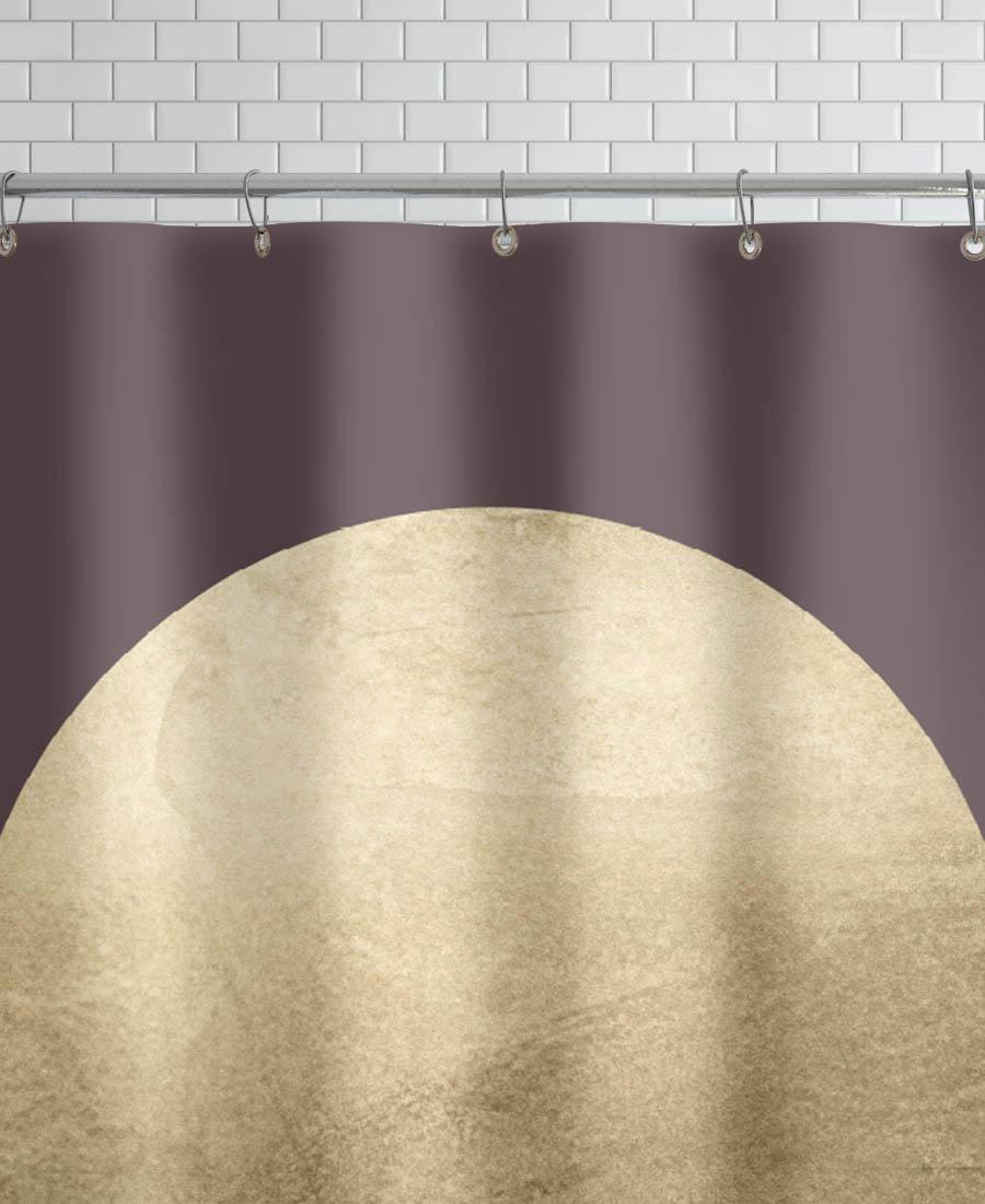 AU - Rideau de douche en polyester en gris & marron 150x200
