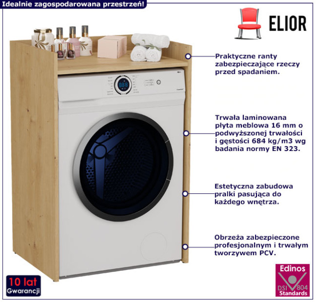 Szafka do zabudowy pralki dąb artisan - Elero