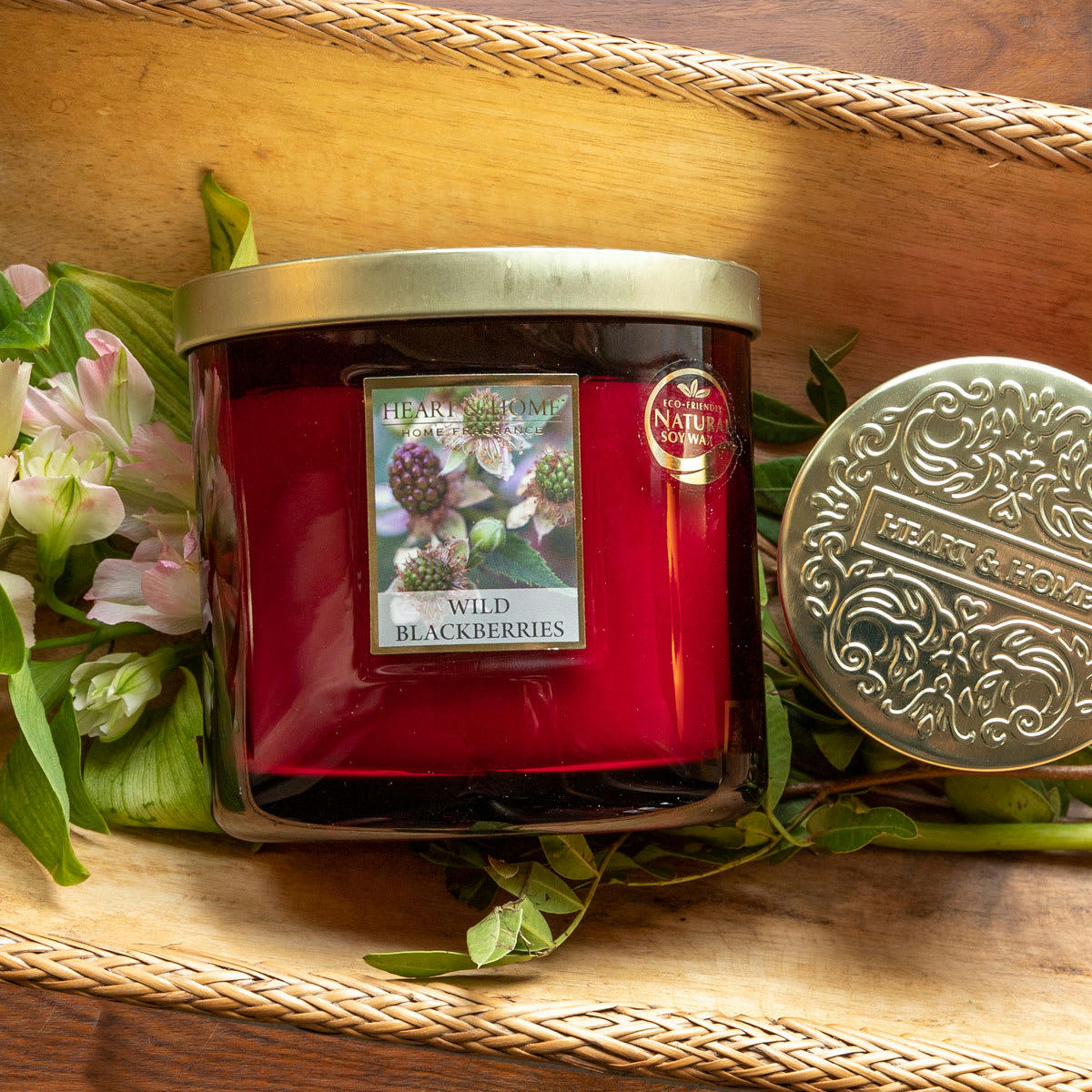 - Bougie ellipse 2 mèches heart and home mûre des bois