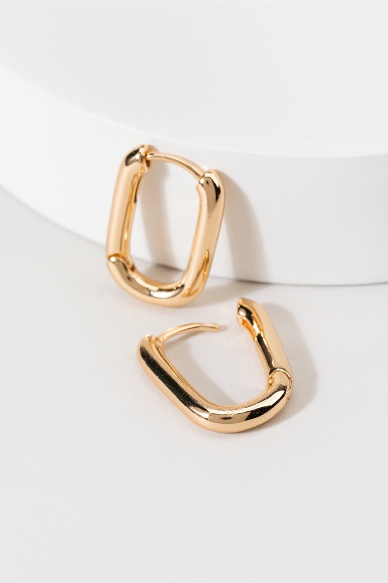 Tatianna Basic Oblong Hoop Earrings