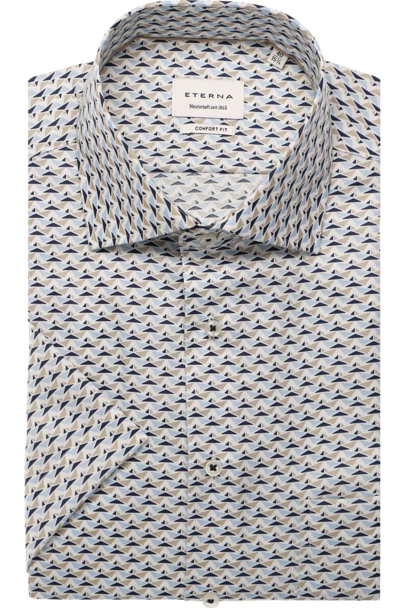 ETERNA Comfort Fit Hemd blau, Bedruckt