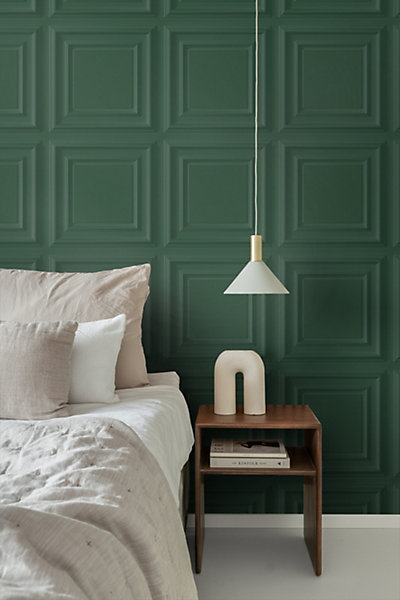 Origin Wallcoverings papier peint lambris vert foncé 53 cm x 10.05 m