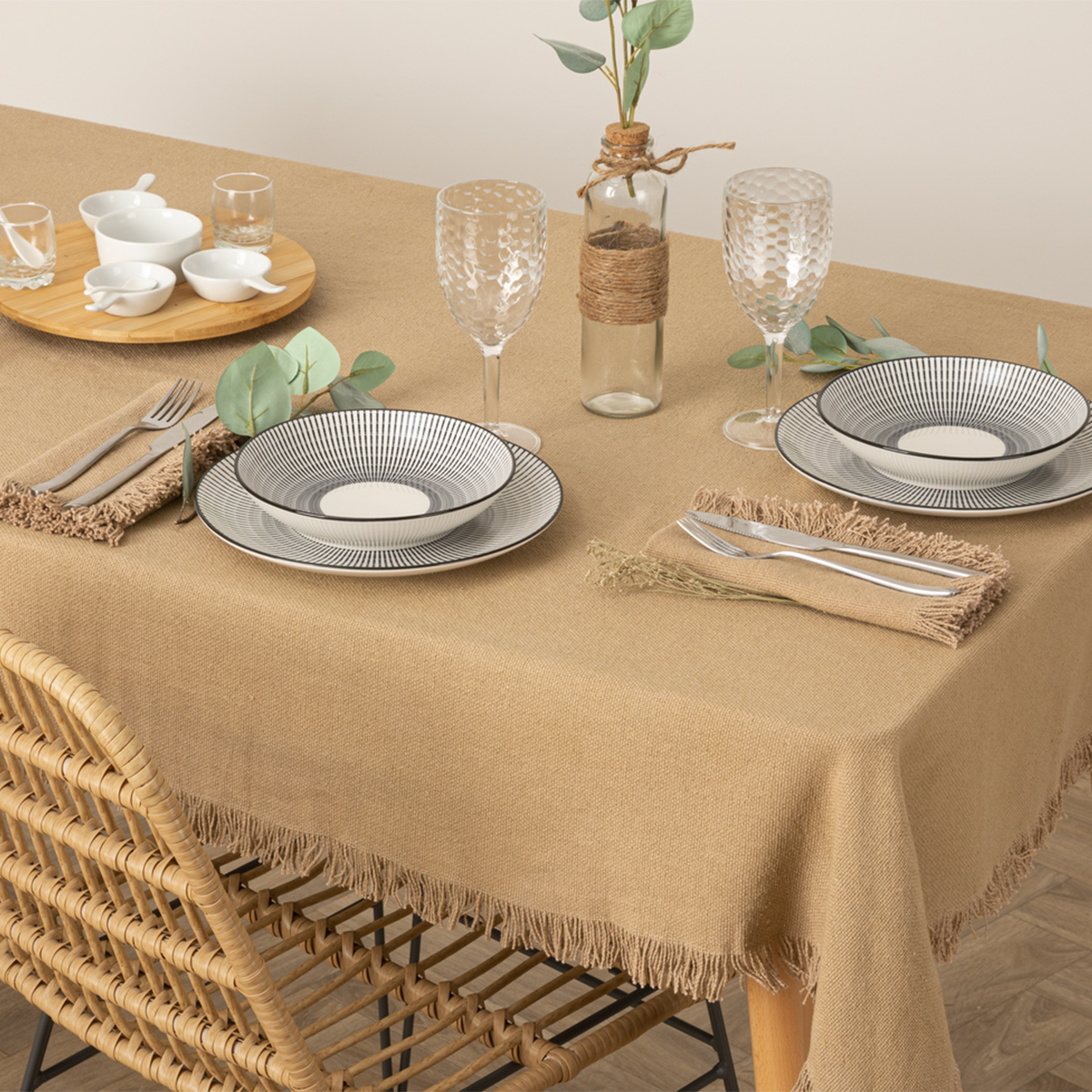 Tablecloth "Maha", cotton White, 250x150 cm